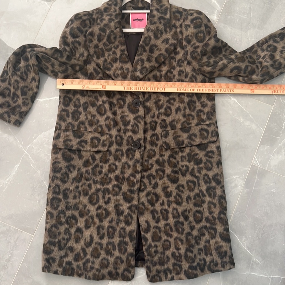 Leopard Print Wool Blend Coat Camel Leopard Coat … - image 7
